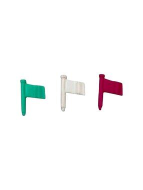 Vintage Polly‎ Pocket Flags Lot 3 Teal Pink White Magical Mansion Parts